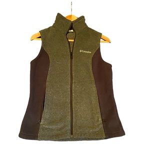 Columbia Vest Sleeveless Black & Dark Gray Zipper Pockets Extra Small Polyester